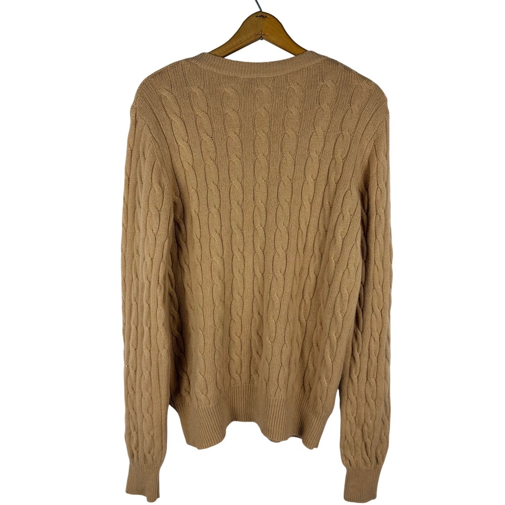 Vineyard Vines Cashmere Cable Knit Sweater Women Large Camel Old Money Preppy - Picture 3 of 10